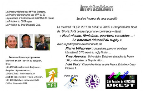 Pierre Villepreux, Yves Appriou et Ivan Dury : 3 experts invités du rugby finistérien